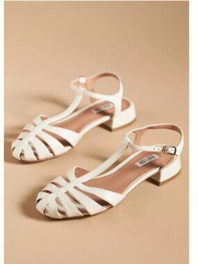 Bibi Lou Women’s Fisherman Cage Leather Sandals Ivory  Sz 41 (US 11)